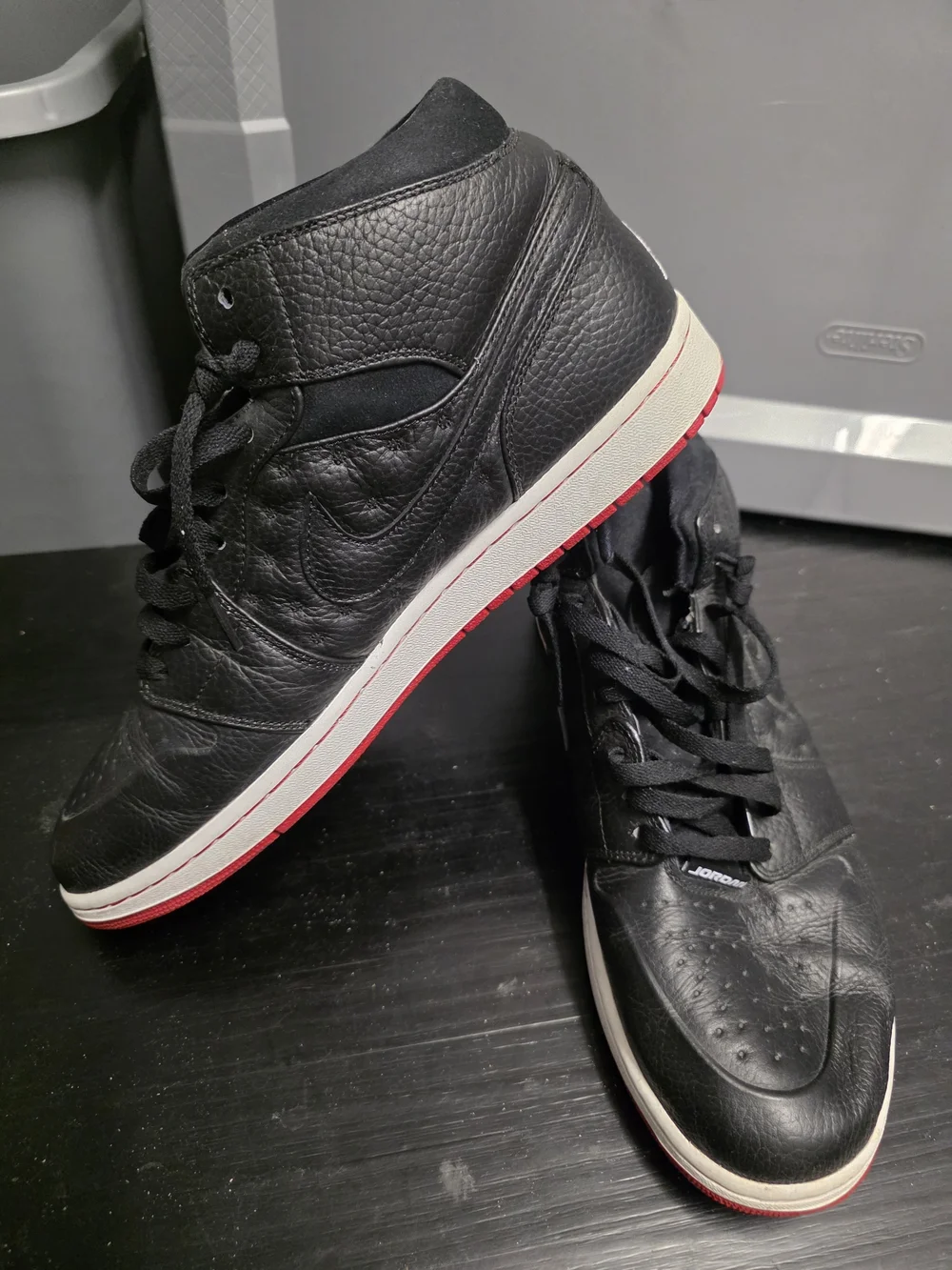 Size 13 Air Jordan 1 Retro 97 Playoff Black Red Basketball run train play shoe